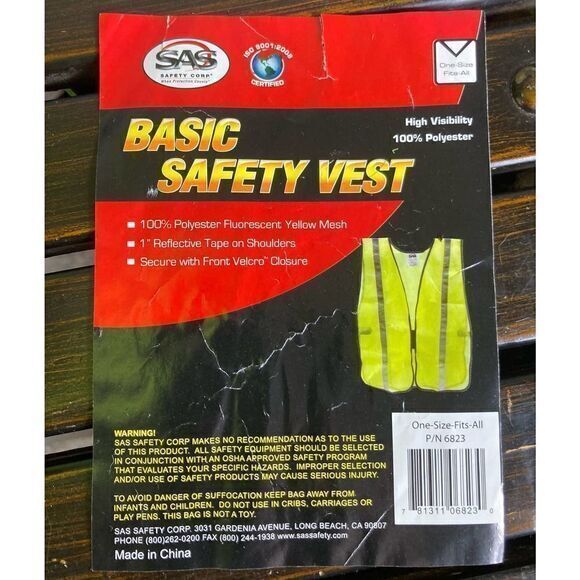 High Visibility Safety Vest Yellow Reflective SAS Pockets Crew Construction Work - Picture 2 of 8